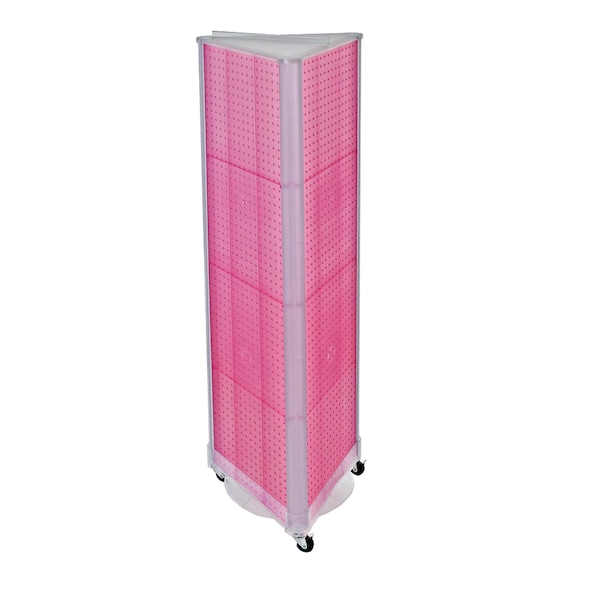 Three-Sided Pegboard Floor Wheeled Display Panel Size:16"W x 60"H